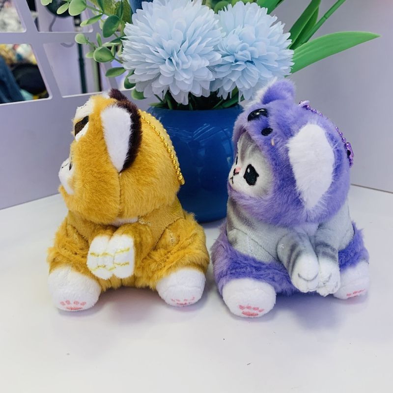 Clipon Plüschtier, entzückendes Katzenspielzeug, niedliche japanische Cartoon-Stoffkatze_voghion.com