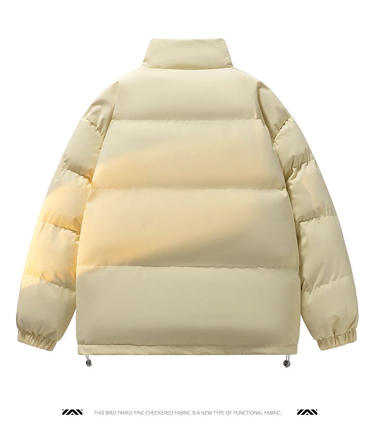 Unisex Plaid Stand Collar Zip-Up Winter Padded Coat – Warm & Stylish Oversized Jacket For Men & Women_voghion.com