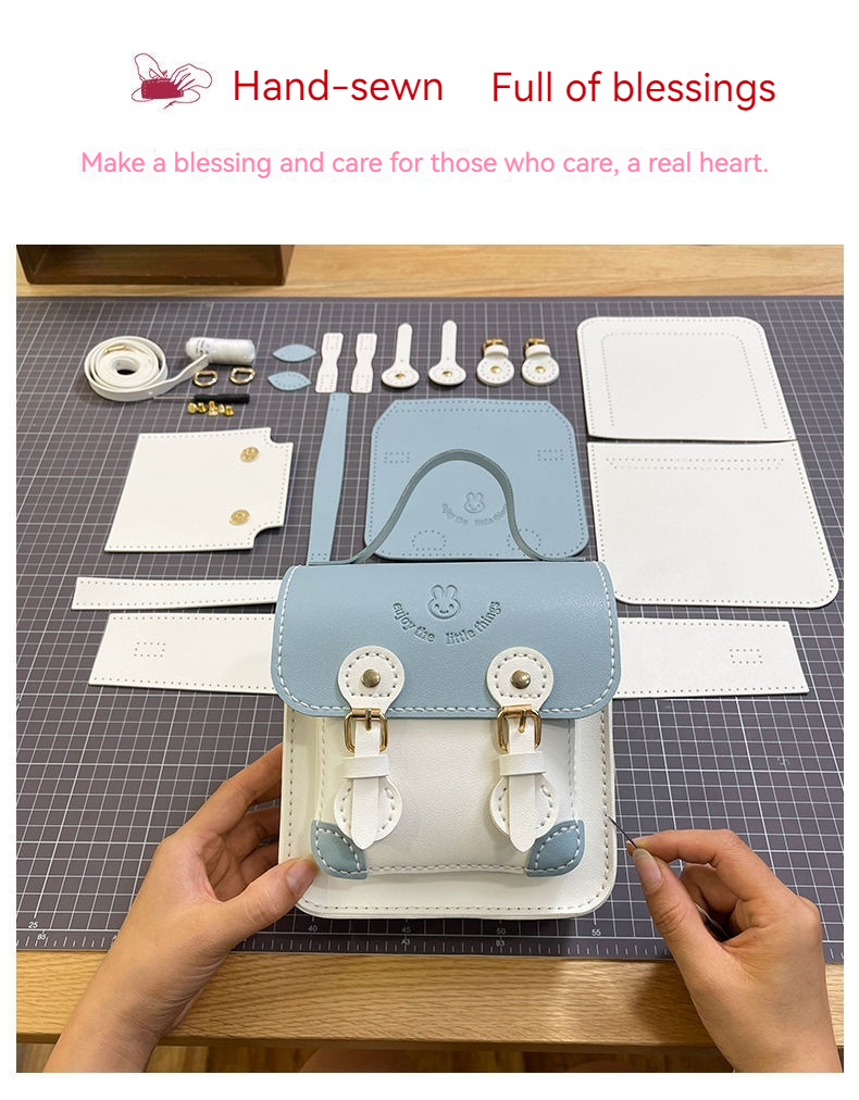 Gör-det-själv handgjorda vävda kvinnor 2024 Nya trendiga enaxeldiagonalkors Litet fyrkantigt självtillverkat materialväska för flickvän_voghion.com