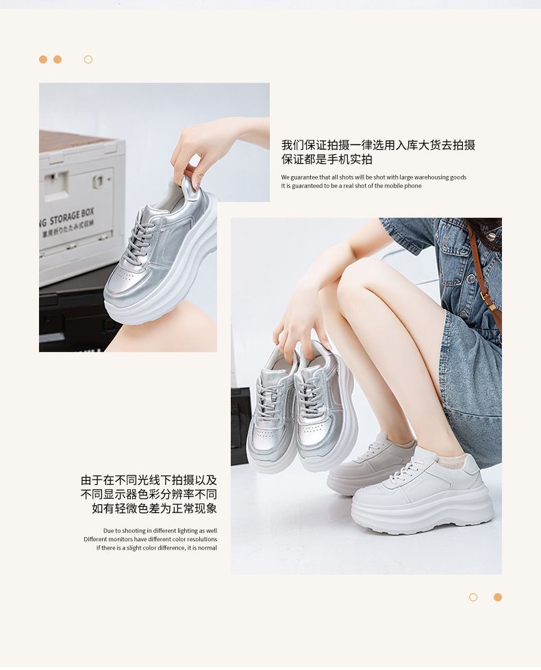 Cloud Dream 2025 Echtes Leder Dicken Sohlen Weiß frauen Frühling, Neue Höhe Zunehmende Casual Schuhe, Modische Und_voghion.com