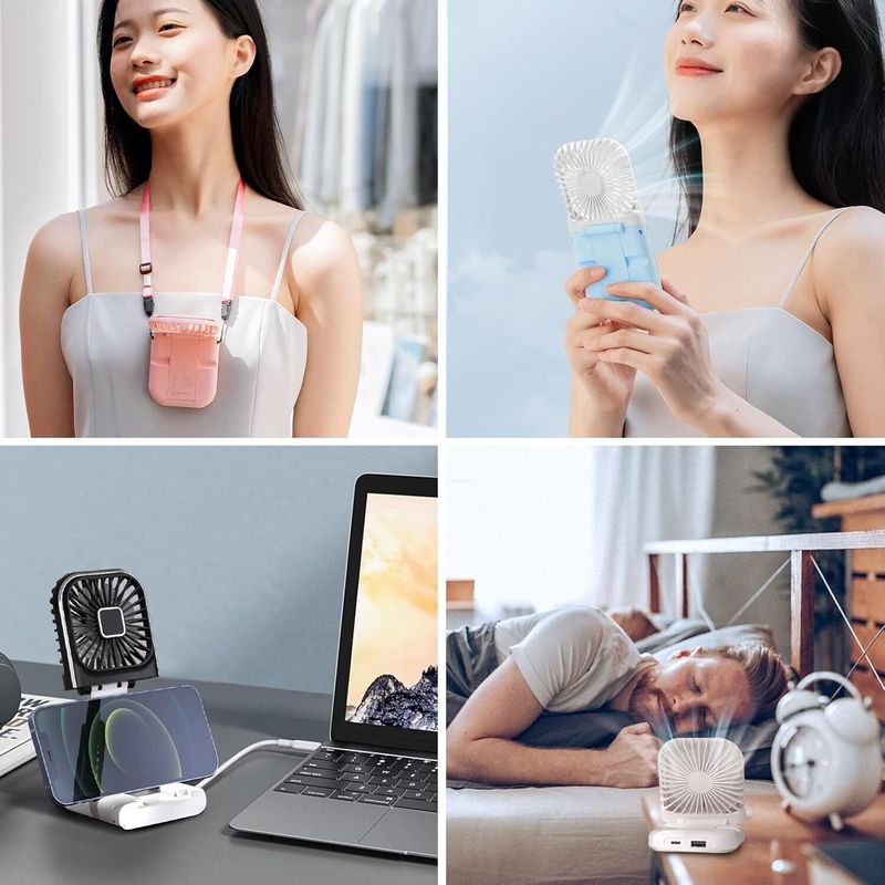 Mini ventilateur portatif, ventilateur de bureau pliable et portable, rechargeable par USB, Royaume-Uni_voghion.com