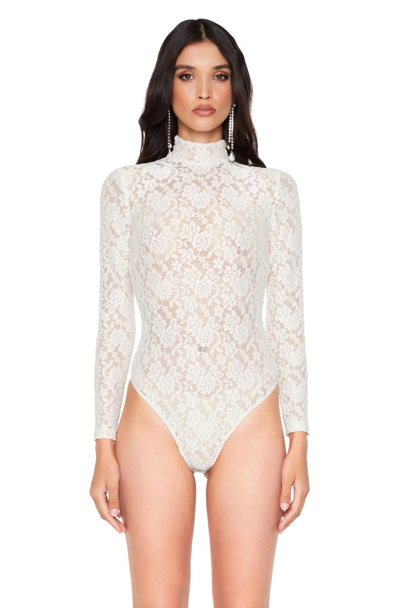 Sexy Lace Jumpsuit New White Design Top Long Sleeved High-end Women's Clothing_voghion.com