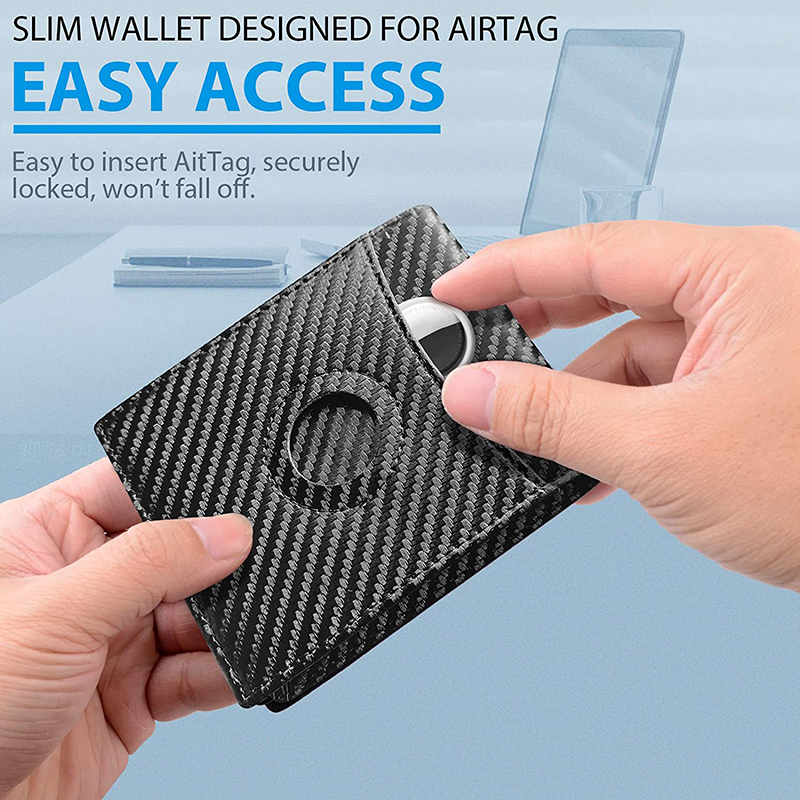 Portafoglio AirTag Portafoglio RFID in pelle adatto per uomo senza Air Tag_voghion.com