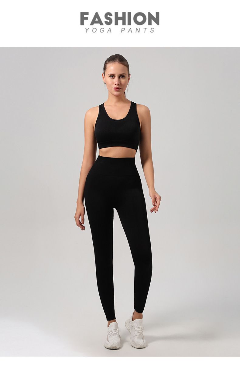 Women's High Waist Yoga Set - Peach Smile Print Workout Outfit With Tummy Control & Booty Lift, Breathable Quick-Dry Stretchy Gym Leggings_voghion.com