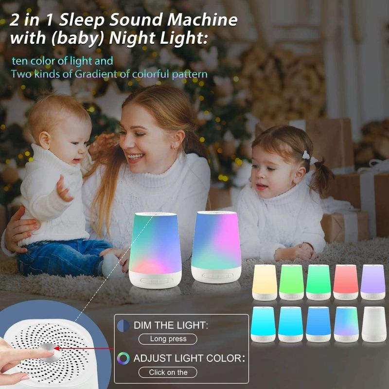 Máquina de ruido blanco para bebés, instrumento relajante para dormir, reproductor de música, luz nocturna, ayuda para dormir, instrumento de ruido blanco para dormir._voghion.com