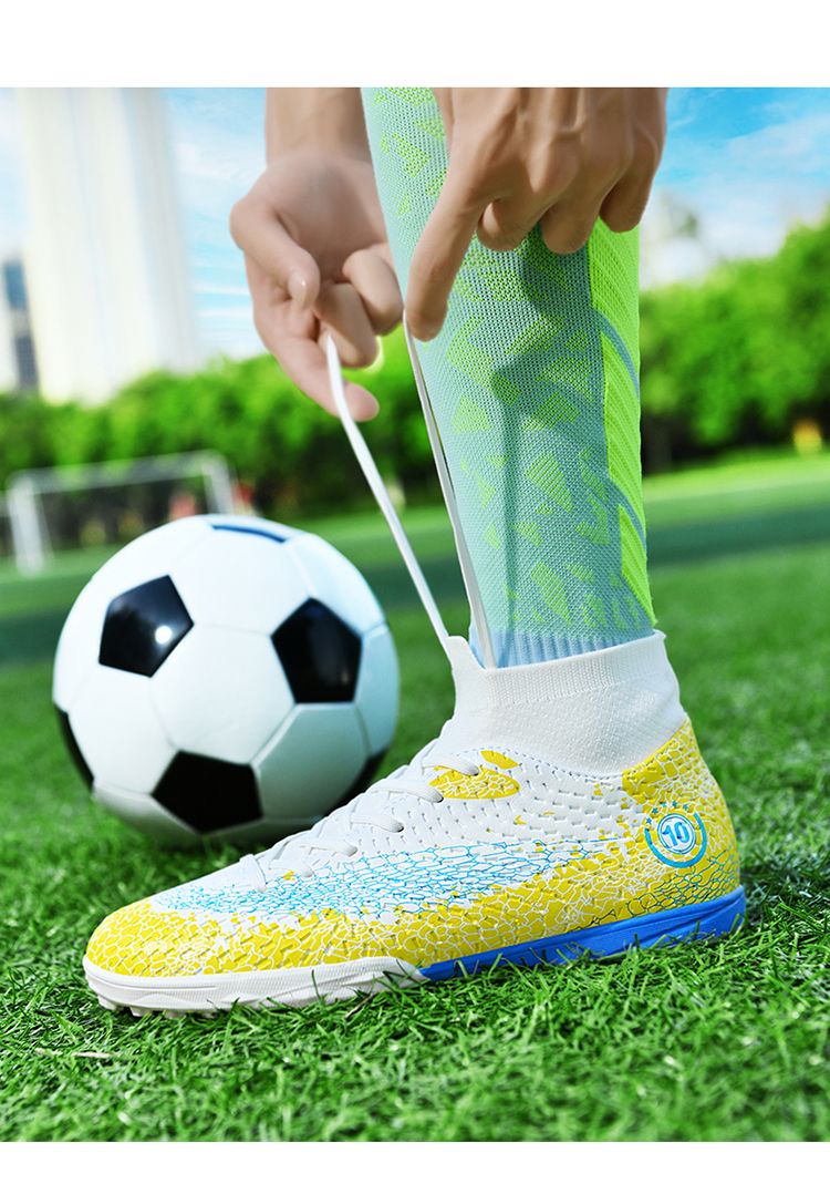 Vīriešu futbola zābaki Profesionāli elpojoši futbola apavi iekštelpām, gari tapas, āra treniņi, skavas Grass Drop piegāde_voghion.com