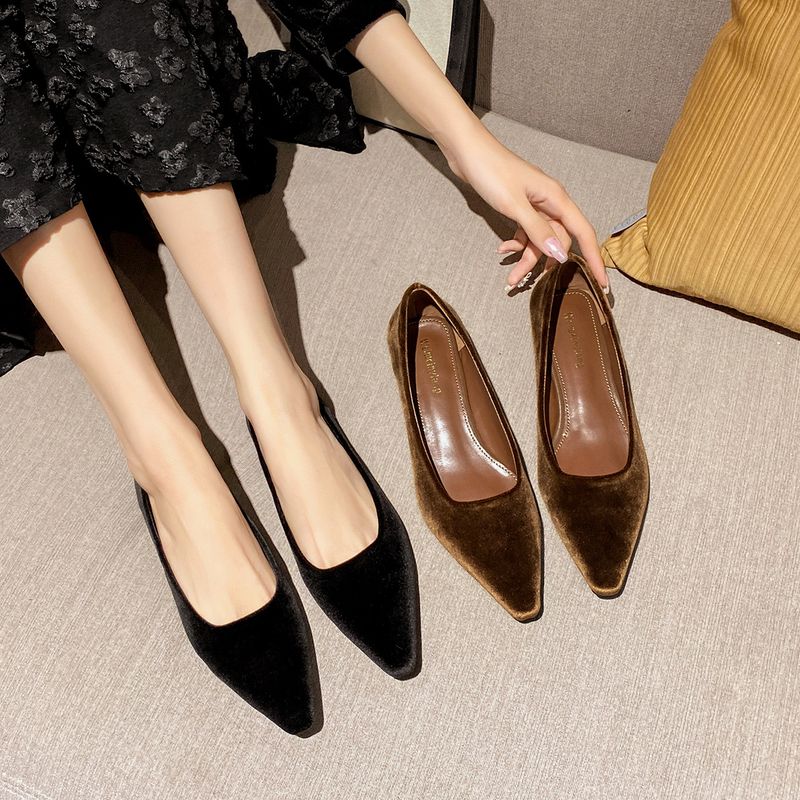 Chaussures simples Maillard pour femmes, chaussures de travail rétro à talon épais et à une pédale, chaussures de travail peu profondes pour les déplacements quotidiens_voghion.com