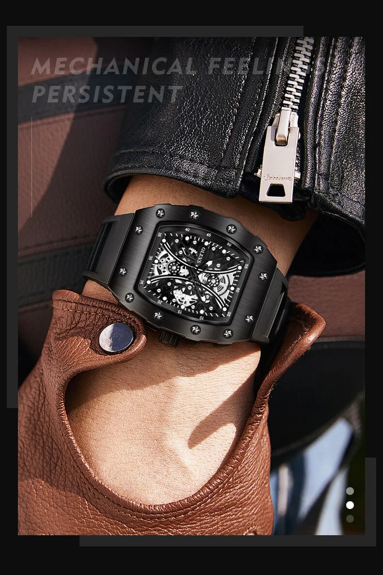 Herrklockor Toppmärke Original Quartz Armbandsur Mode fatformad urtavla Vattentät, självlysande gummibandsur_voghion.com