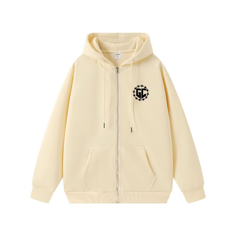 Ropa para hombre 25 Sudadera gruesa para hombre, estilo primavera y otoño, estilo americano, doble capa, versátil, color sólido, chaqueta con capucha de marca de moda_voghion.com