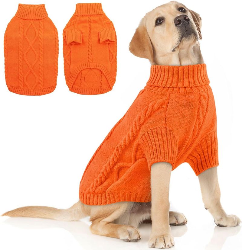 Hundtröjor, Stora Hundtröjor för Pit Bull Doberman, Varm Turtleneck Stickad Stor Hundtröja för Hanhundar, Extra Large_voghion.com
