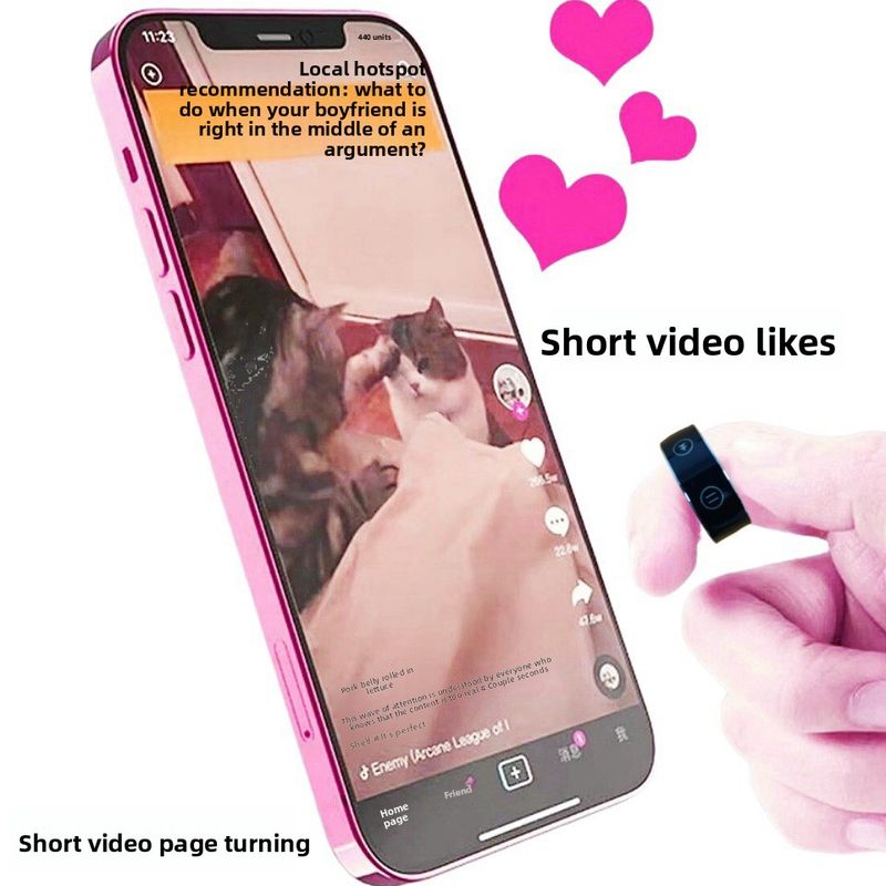 Bluetooth Smart Remote Control Wearable Black Technology Compatible With Huawei Xiaomi Phones Tablets Photo Ring Durability Upgrade_voghion.com