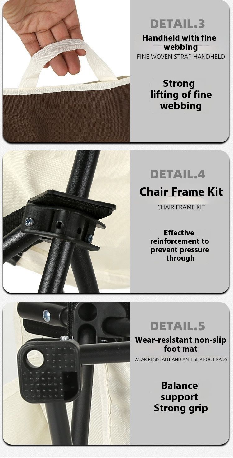 Camping Picnic Art Sketching Chair Portable Lightweight Fishing Stool Outdoor Moon Recliner Folding Bed_voghion.com