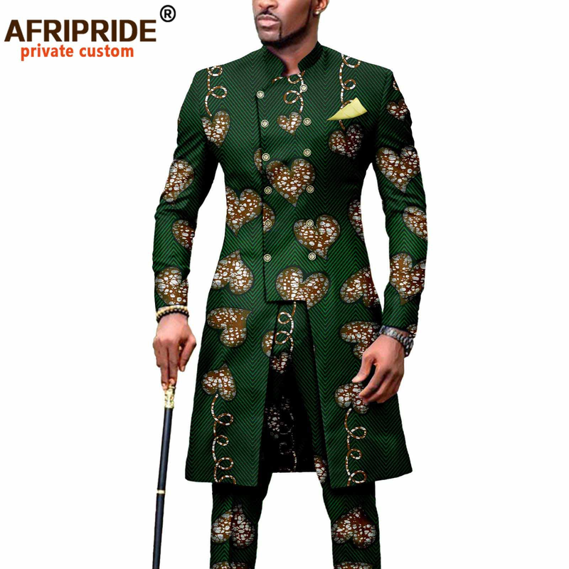 Herrenbekleidung, afrikanische Männer, schlankes zweiteiliges Set_voghion.com