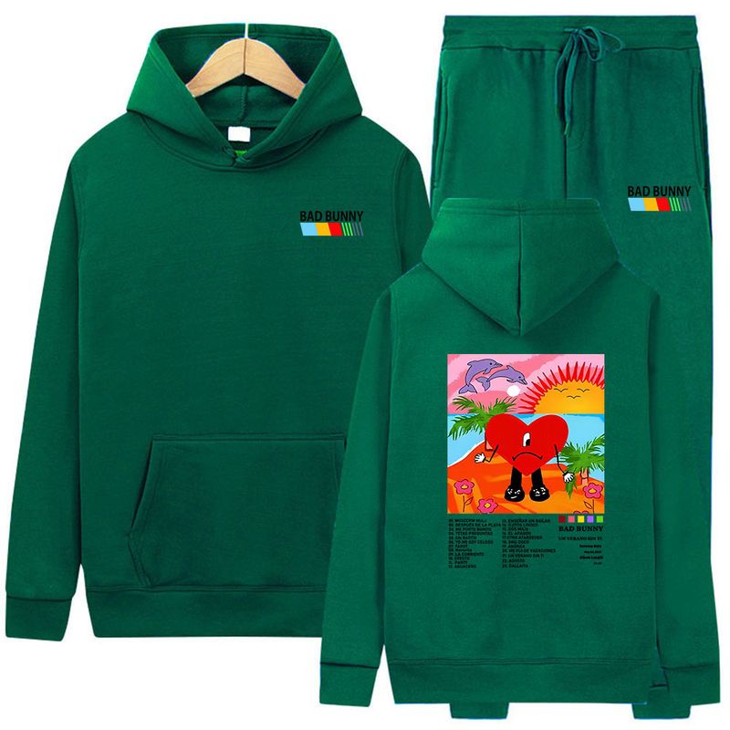Men's Clothing Trendy brand un verano sin ti suit bad bunny printed sweatshirt spring and autumn hoodie 2024_voghion.com