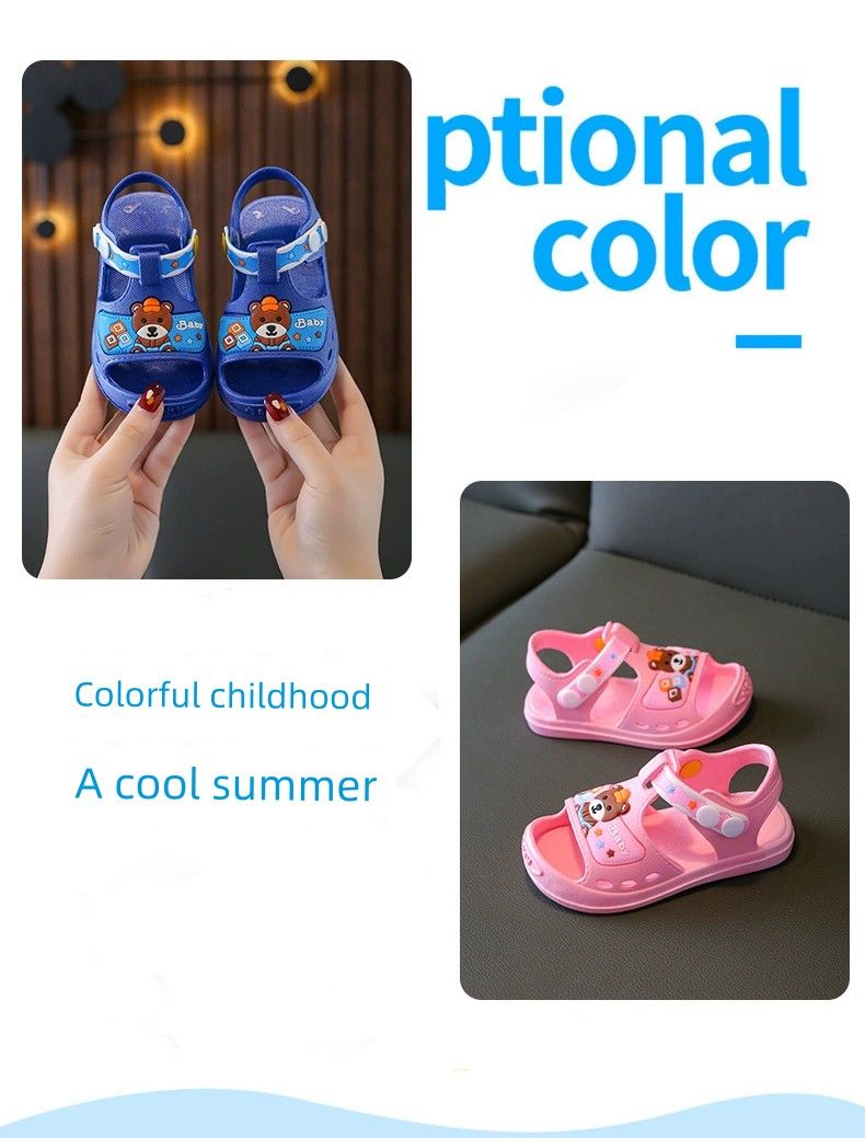 Cartoon Summer Boys Soft Bottom Children's Beach Sandals_voghion.com