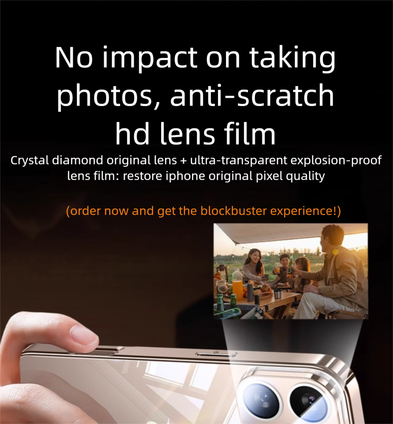 Suitable For IPhone 16 Phone IPhone 15 Pro Max Electroplated Glass Makeup Mirror Hard Case 14 With Lens Protector_voghion.com