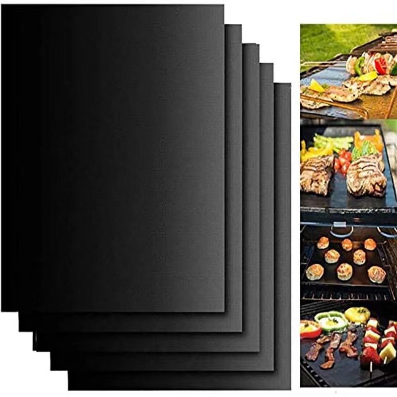 2pcs Non-stick BBQ Grill Mat 40*33cm Baking Mat BBQ Tools Cooking Grilling Sheet Heat Resistance Easily Cleaned Kitchen Tools_voghion.com