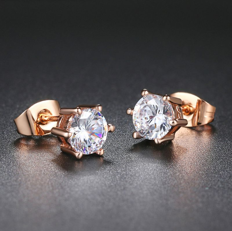 Geometrische Zirkon-Ohrringe für Unisex, modische und vielseitige einzelne Diamant-Ohrringe, beliebte Unisex-Ohrringe_voghion.com