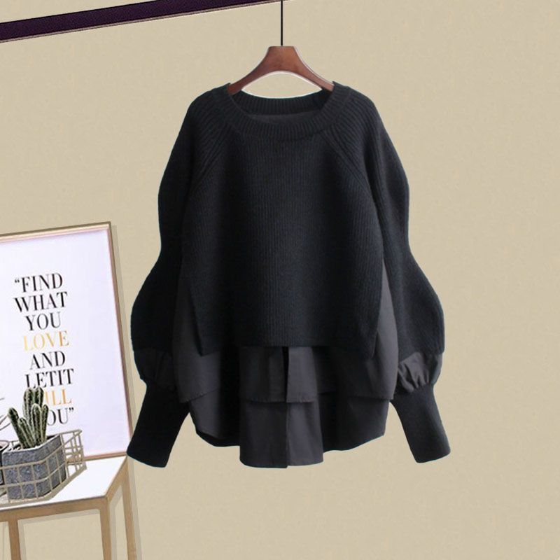 Damenbekleidung New Style Fashion Wear Western Style Loose Lazy Style Pullover Schlanker Rock Zweiteiliger Anzug_voghion.com