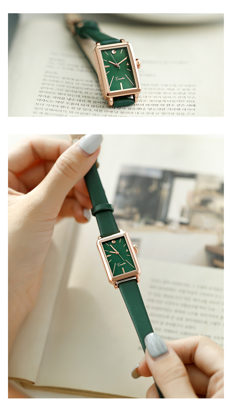 Damenuhren Kleine quadratische Uhr Retro Einfaches Temperament Quadratische Uhr Leichte Luxusuhr Frau_voghion.com