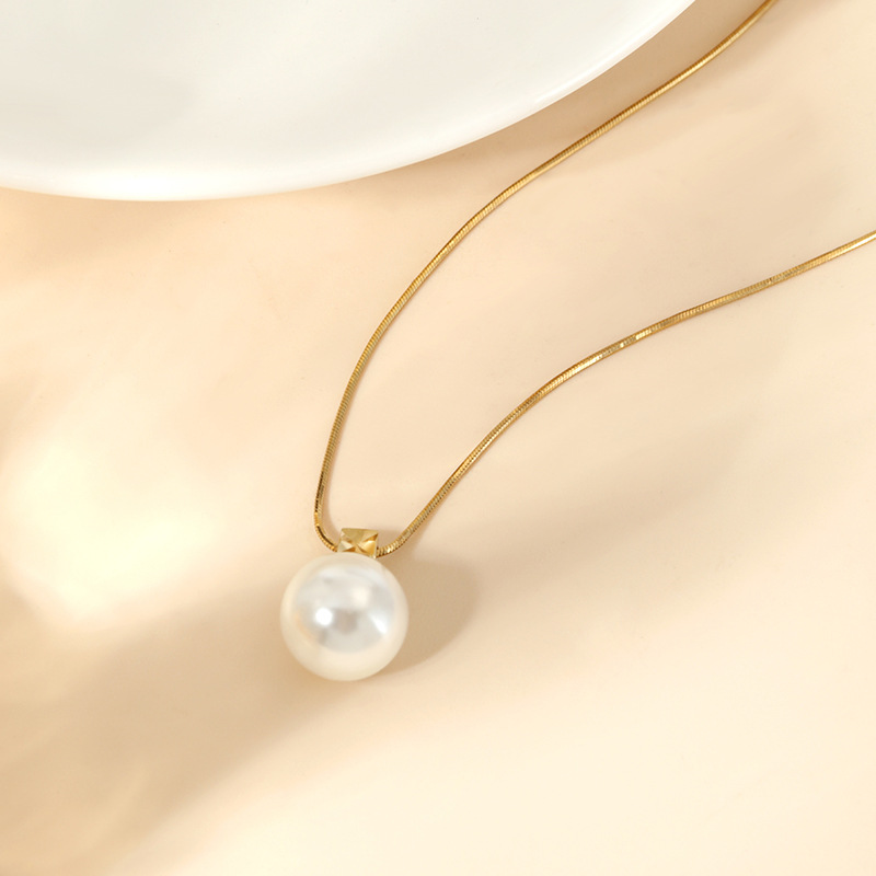 Collana di perle in argento sterling, forte e leggera, da donna, con catena per clavicola placcata in oro elettrolitico, tutto abbinato_voghion.com
