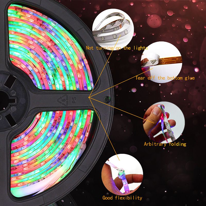 Taśma świetlna LED 5v5050rgb Trzyprzyciskowy pasek świetlny tła do mini telewizora Goła płyta Niewodoodporny 24-przyciskowy pilot zdalnego sterowania Atmosfera światła_voghion.com