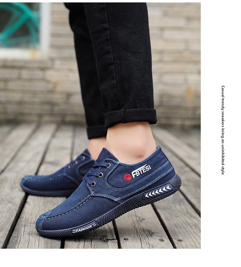 Herrenschuhe Lässige Stoffschuhe Herren-Segeltuchschuhe Atmungsaktive Denim-Stoffschuhe aus altem Peking-Stoff mit weicher Sohle und Schnürung_voghion.com