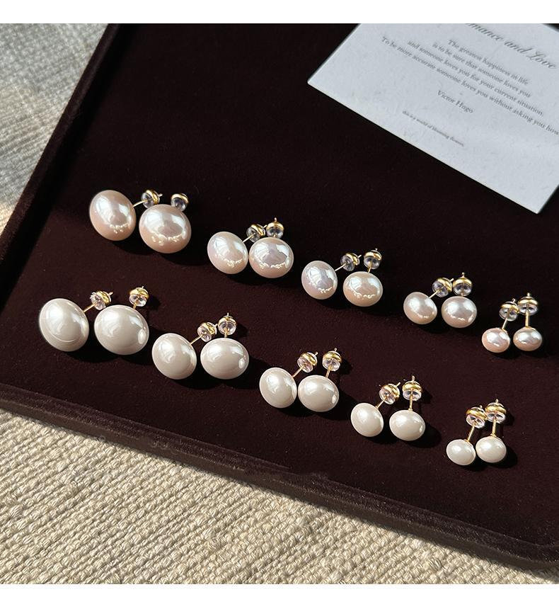 Orecchini di perle rosa a forma di Mantou orecchini di lusso in argento_voghion.com
