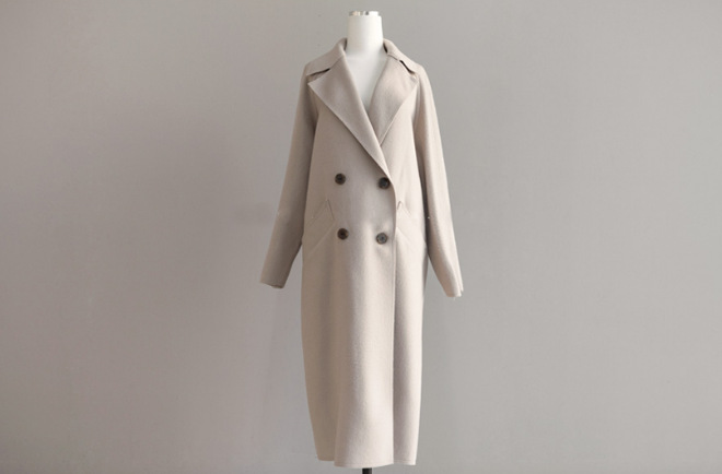 Women's Clothing Winter Mid-Length Waist Slimming Lapel Lace Woolen Coat_voghion.com