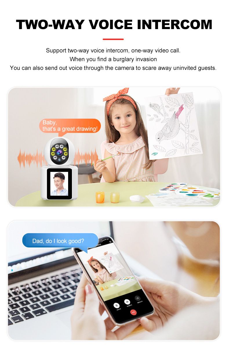 2,4-Zoll/2,8-Zoll-Dual-Directional-Kamera-Monitor mit Bildschirm, Anrufüberwachungsgeschwindigkeit mit einem Klick_voghion.com