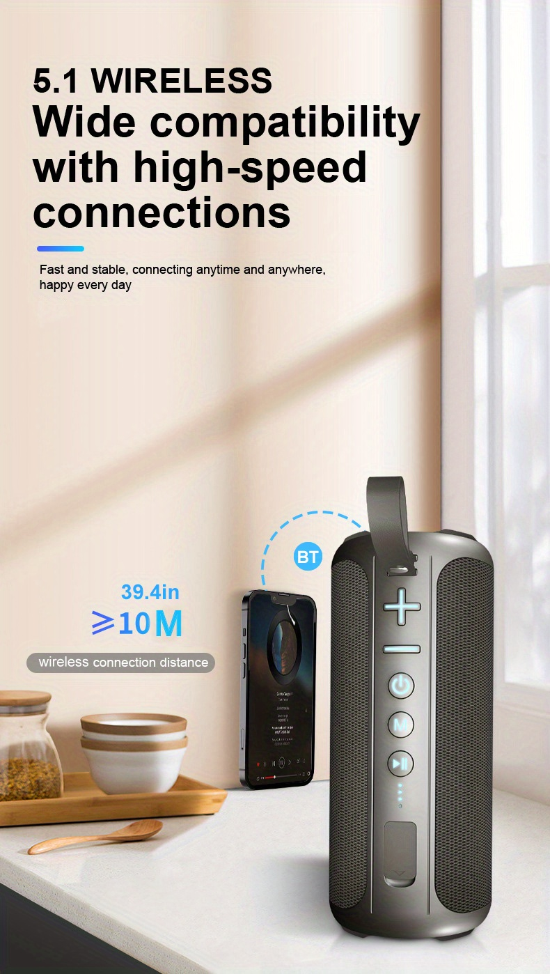 20W Power Portable Portable IPX5 Waterproof Sports Wireless Audio Super Heavy Subwoofer Indoor And Outdoor 3D Stereo_voghion.com