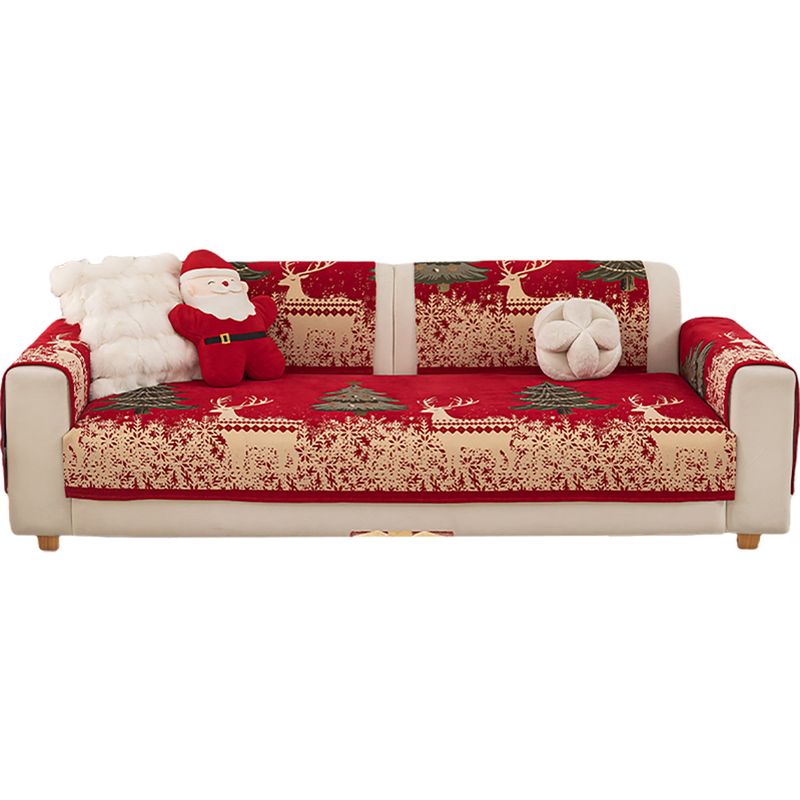 Chenier Sofa Cushion, Universal In All Seasons, Non-slip Sofa Cover, Red Festive Christmas Wind, Straight Row Sofa Cushion_voghion.com