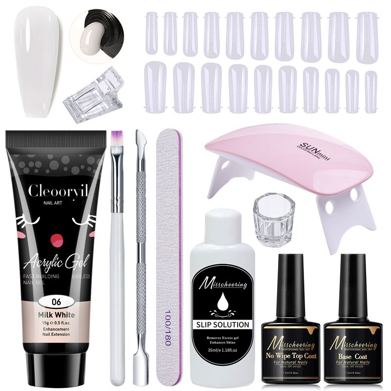 15ml 11-Piece Mold Brush Nail Extension Set Crystal Gel_voghion.com