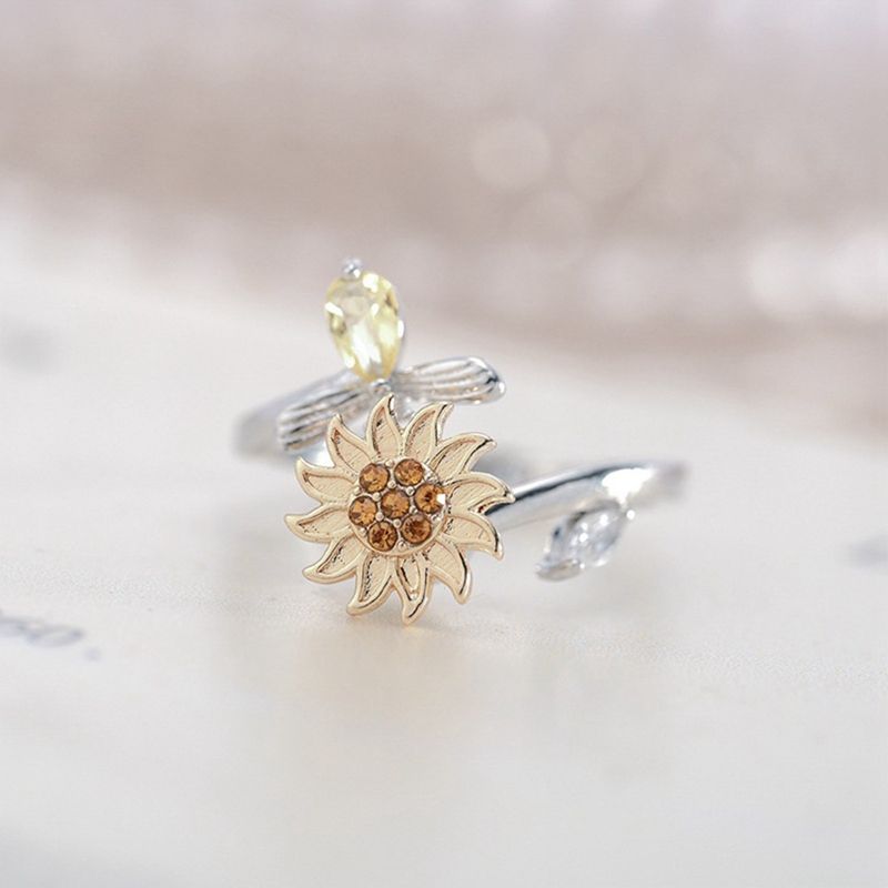 Bereit Lager Blume Biene Fidget Spinner Ring Angst Anillo Antiestres Ringe Edelstahl Ringen ustables Anneaux Penicien Bague_voghion.com