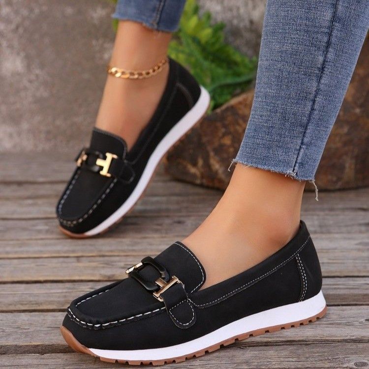 Fashion Fit Single für Frauen 24 neue runde Zehenpartie Mode lässig Plus Size Le Fu Dou Schuhe kleiner Duftstil_voghion.com