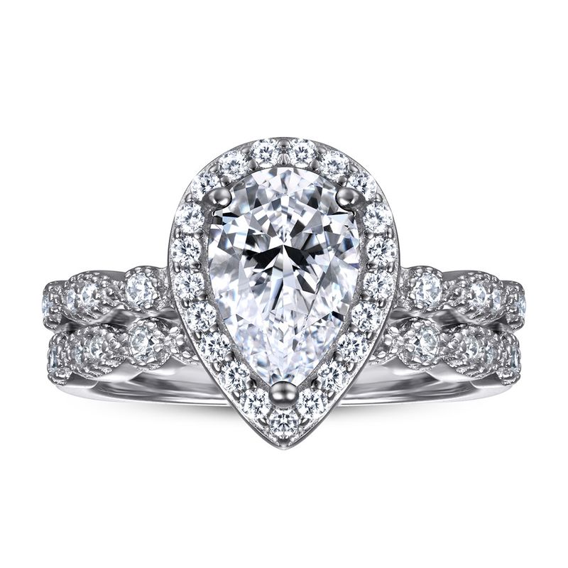 S925 Sterling Silver Ring Set – Teardrop Gemstone Light Luxury Jewelry For Women_voghion.com