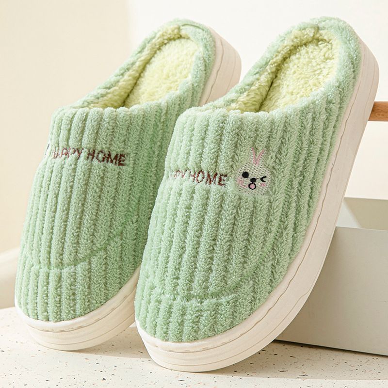 Cotton Women, Autumn And Winter, Couples' Indoor Home Non-Slip Thick Sole Plush Warm Slippers For Men In Winter_voghion.com