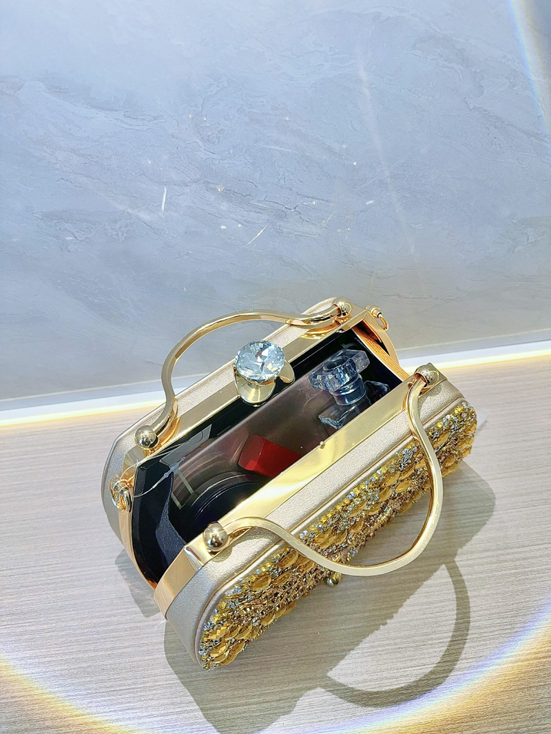 Nuovo set di borsette in cristallo con diamanti pieni, abito alla moda, banchetto da sera, borsa a tracolla diagonale con spalla singola_voghion.com
