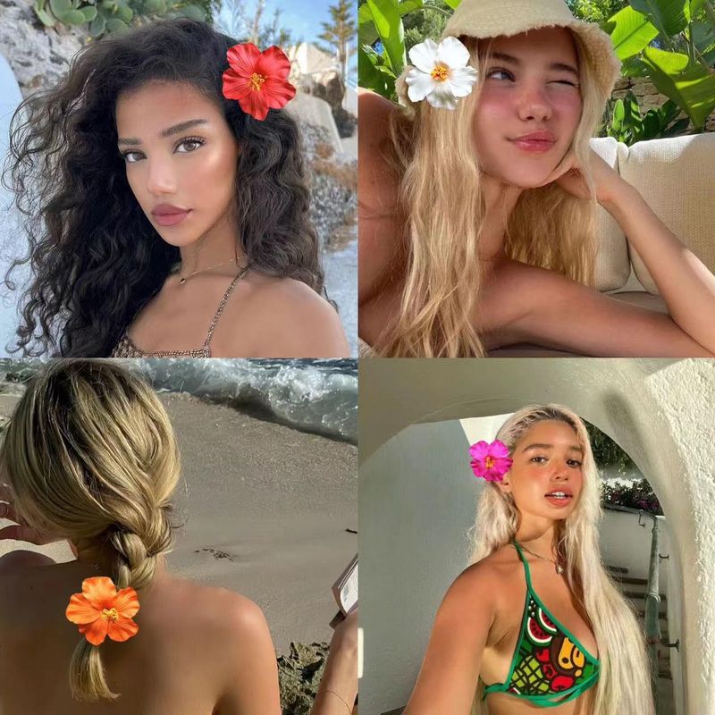 10 cm hibiskusblomst hodepryd hawaiisk blomst hårnål 3,5 tommer plumeria hårnål dame bryllupsblomst hår_voghion.com