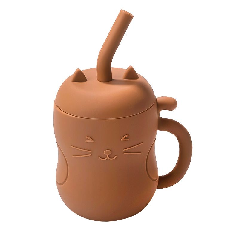 150ML 1PC Taza de pajita de silicona para alimentación de bebés Biberón de aprendizaje para niños Vajilla anticalor a prueba de fugas Botella de agua para bebés_voghion.com
