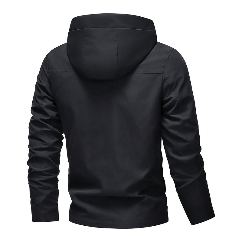 Giacca impermeabile da uomo, giacca softshell con cerniera e cappuccio, giacca a vento, escursionismo, campeggio, cappotti leggeri, cappotti primaverili ed autunnali_voghion.com