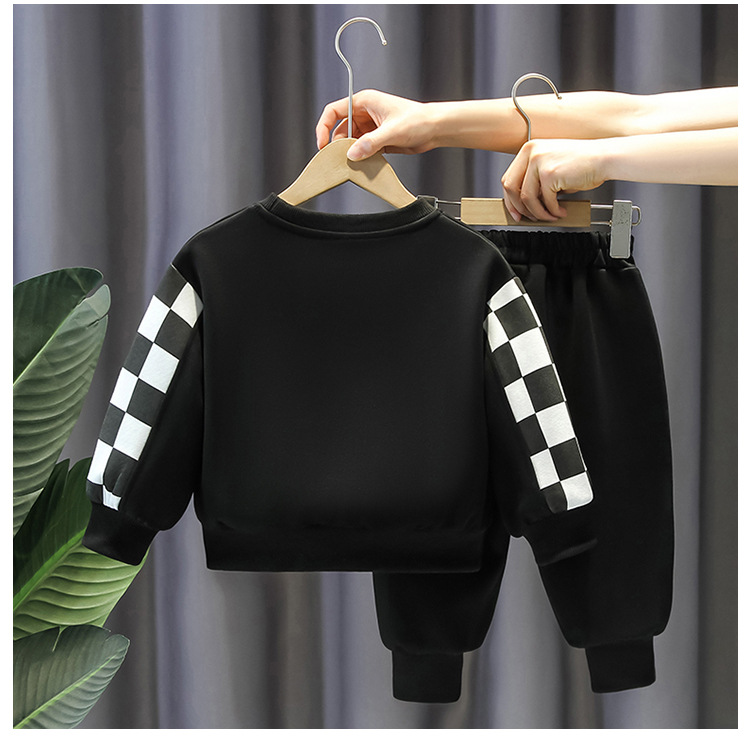 Kinderkleidung, hübsches 2023 neues lässiges, locker sitzendes, modisches Frühlings-Herbst-Trendset für Jungen, zweiteiliges Set_voghion.com