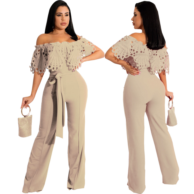 Europeisk och amerikansk sexig fashionabel enfärgad jumpsuit med tubtopp_voghion.com