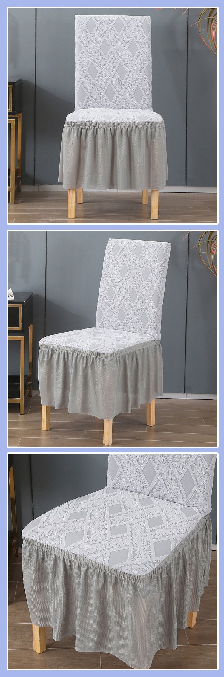 Rock Jacquard Stuhlbezug Einfarbig Europäischer Rattan Hotel Esszimmerstuhlbezug Home Stretch Stuhlbezug_voghion.com