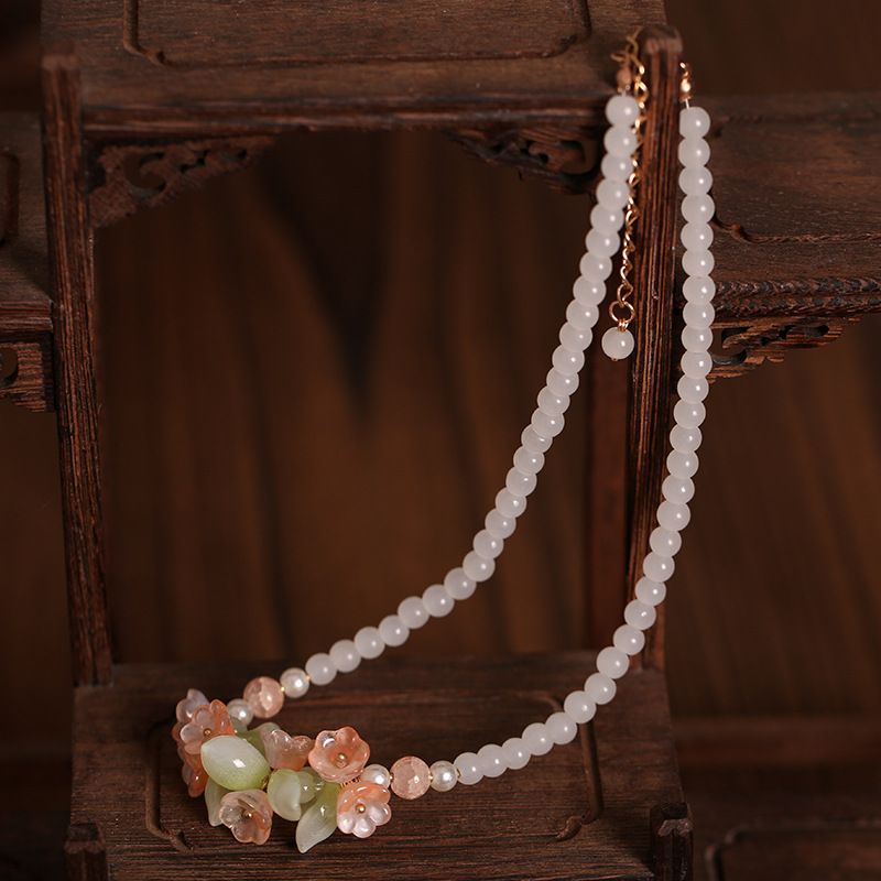 Accessori Hanfu, collana corta e morbida, semplice, per bambini, collare Yingluo, stile Tang, costume antico, gioielli da collo color cuoio_voghion.com