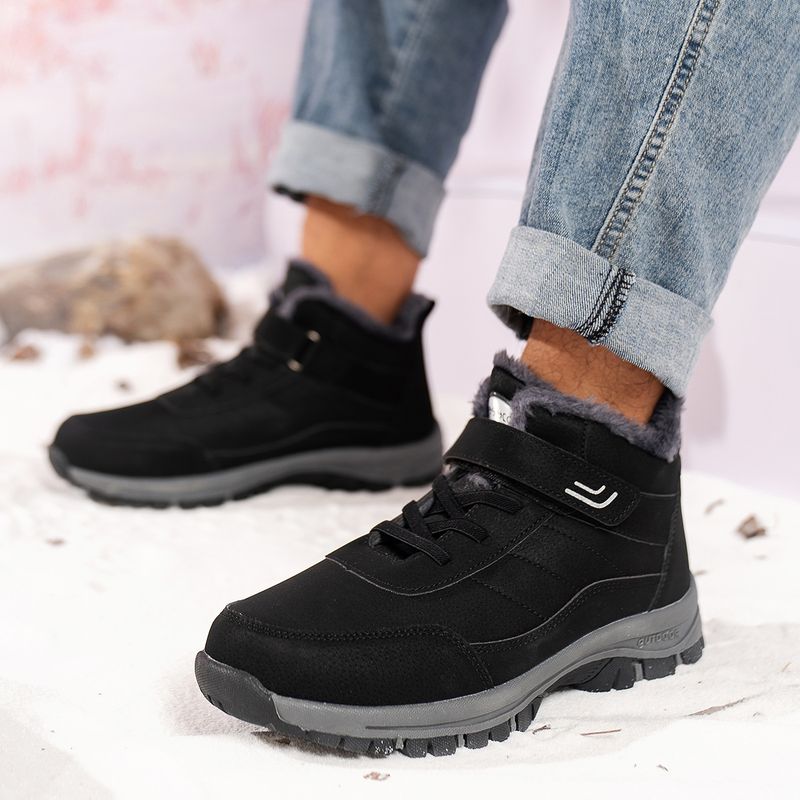 Botas de nieve para mujer, de invierno, con forro polar grueso, antideslizantes, de horma ancha, para caminar, talla grande, con velcro, de algodón_voghion.com