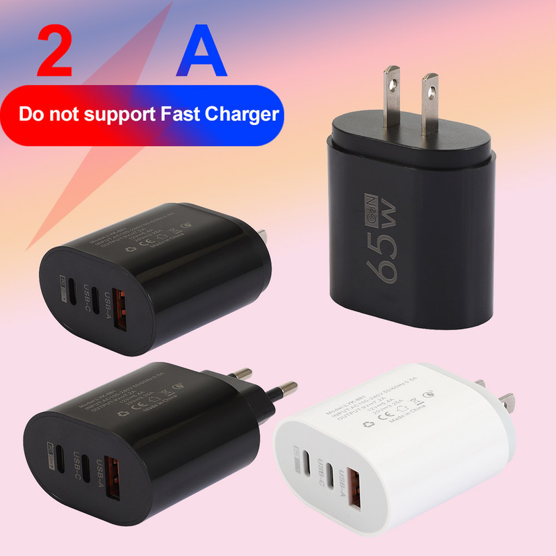 Type-C mobiele telefoonoplader 2A USB+2PD multipoort Amerikaanse en Europese reisoplaadkop_voghion.com
