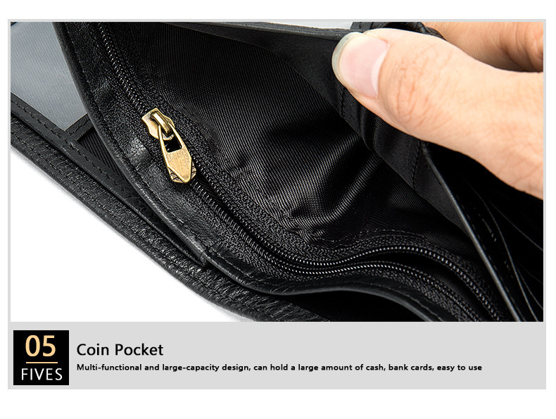 Portefeuille pour homme, portefeuille long en cuir de vache véritable de haute qualité, première couche de cuir de vache véritable_voghion.com