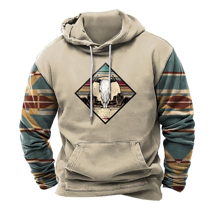Maglione con cappuccio da uomo, popolare maglione 3D con cappuccio, corda e tasca_voghion.com