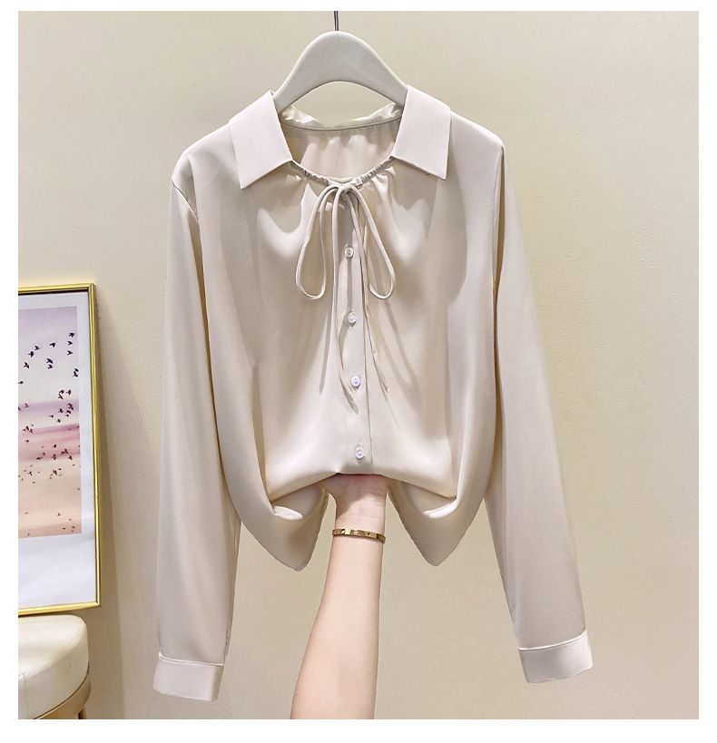 Elegantes weißes Satinhemd in Übergröße für Damen – stylische Freizeitbluse mit langen Ärmeln, bequemer Stretchstoff, erhältlich in 4XL-8XL_voghion.com